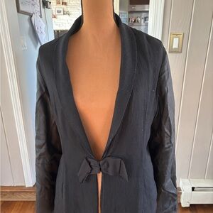 Vintage Lanvin Black Women's Blazer with Bow Detail